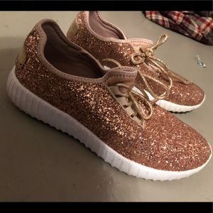 Gold sparkle shoes
